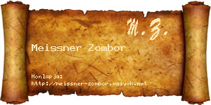Meissner Zombor névjegykártya